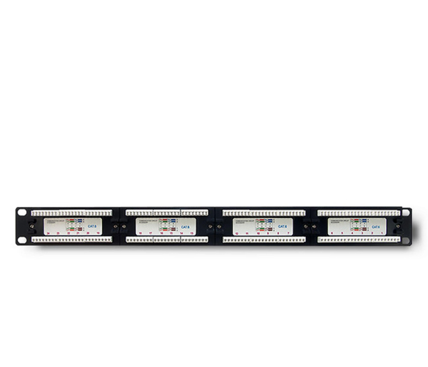 QOLTEC Patch panel RACK | 24 porty | kat.6 UTP | Czarny 54474 - 1329995 - zdjęcie